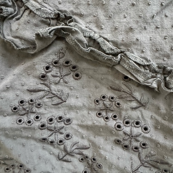 Zara 2/3 Years Gray Lace Pattern Girls Long Sleeve Blouse Top - Picture 3 of 4